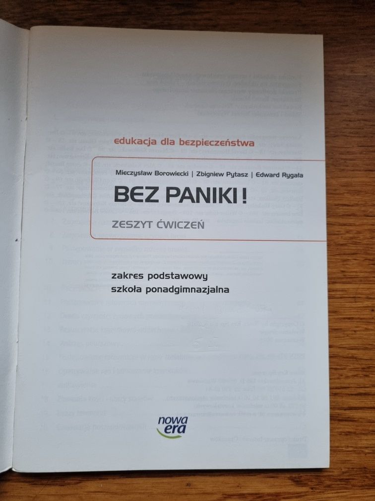 Edukacja dla bezpieczeństwa. BEZ PANIKI! NOWE. Zeszyt ćwiczeń