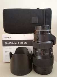 L| Sigma Art 50-100 f1.8 Canon - jak nowy