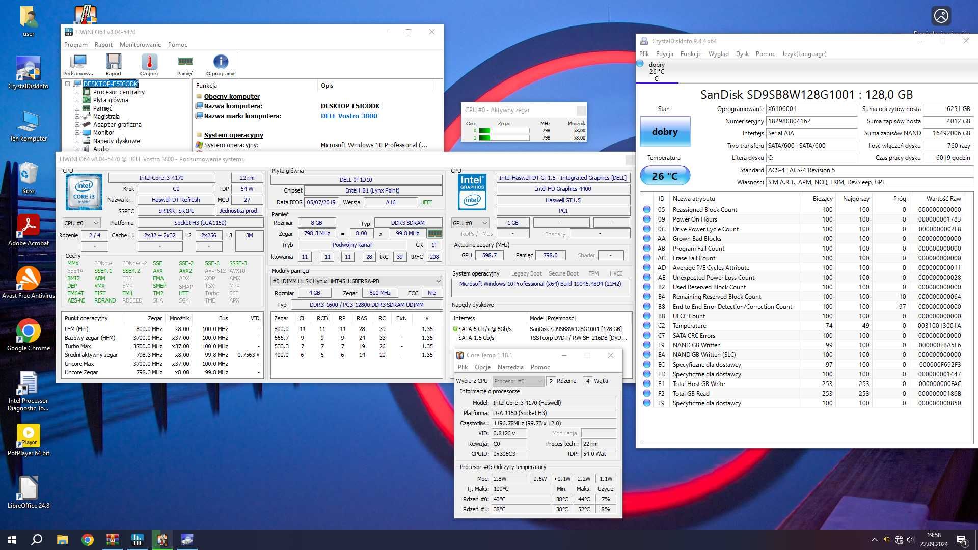 Komputer DELL Vostro 3800 Intel 3,70GHz/8GB RAM/SSD/Windows 10 PRO