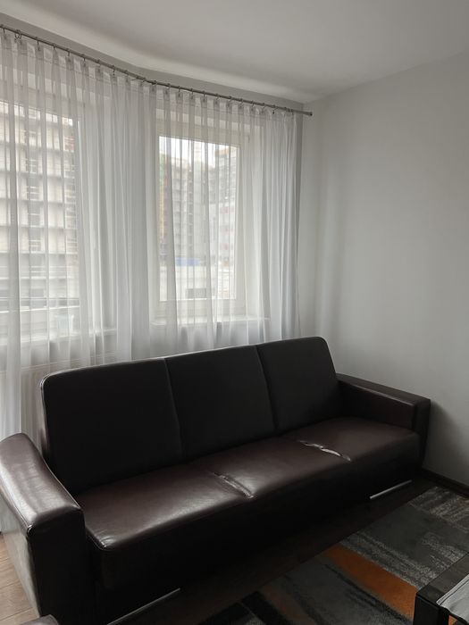 Kanapa vintage skórzana brązowa rozkładana z funkcją spania