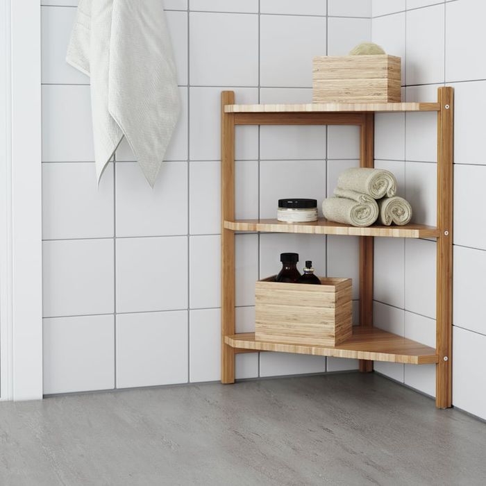 Zestaw regał bambusowy Ikea ragrund do łazienki