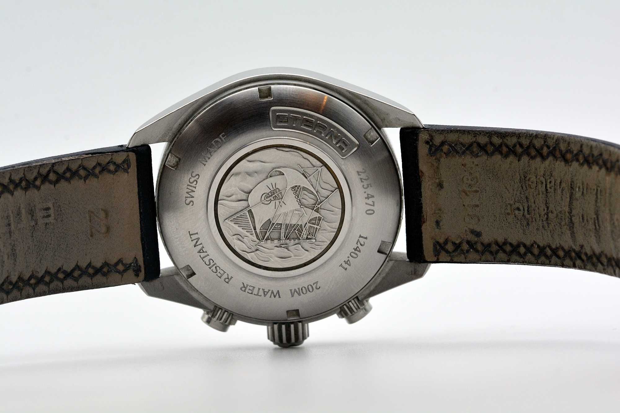 Rewelacyjny zegarek Eterna Kontiki Chronograph Automatic biała tarcza