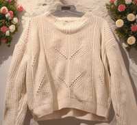 Sweter kremowo biały z sinsaya