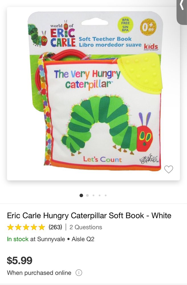 Книжка подвеска для самых маленьких very hungry caterpillar