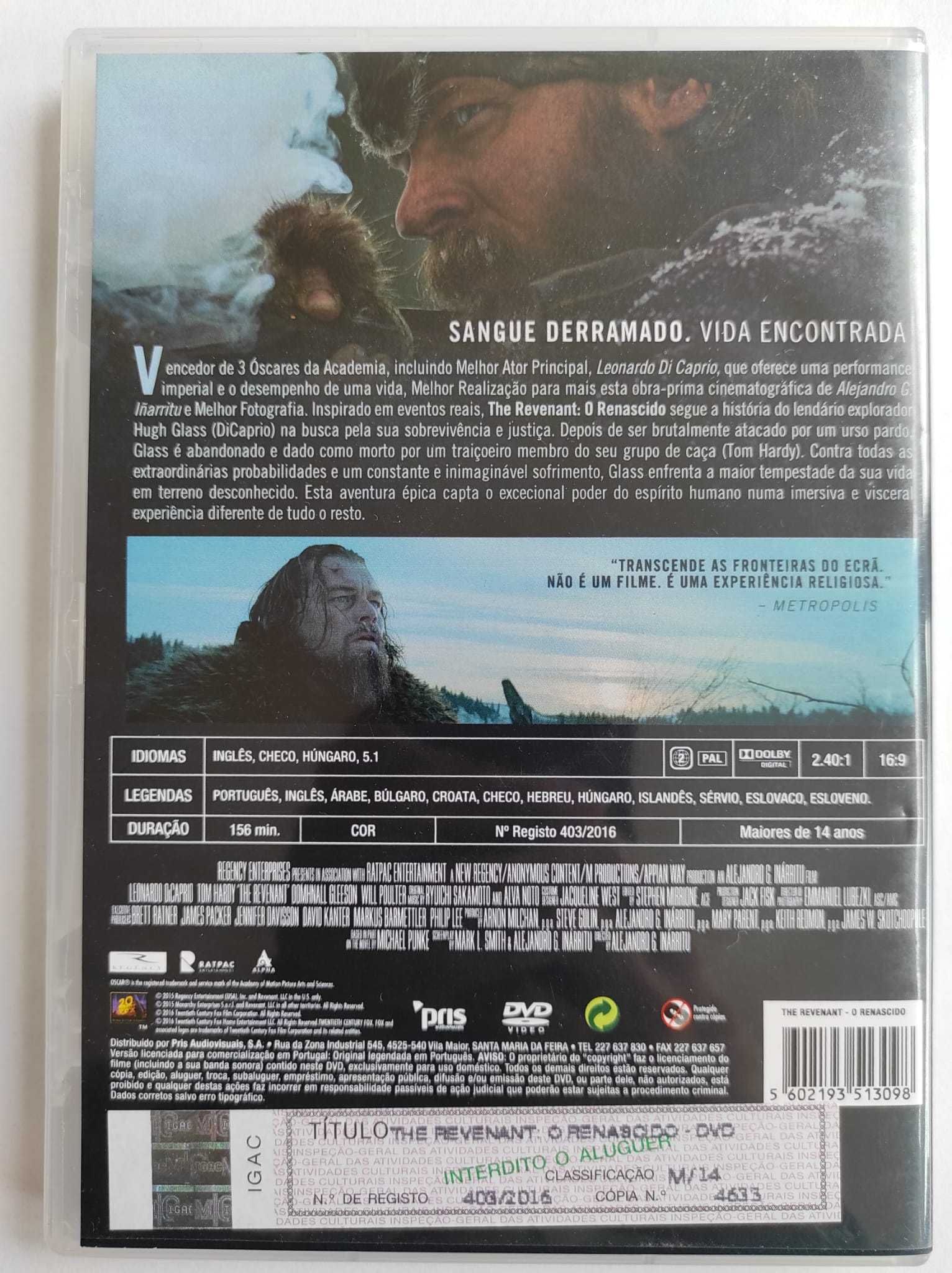 DVD “The revenant - O renascido”, de Alejandro G. Iñarritu