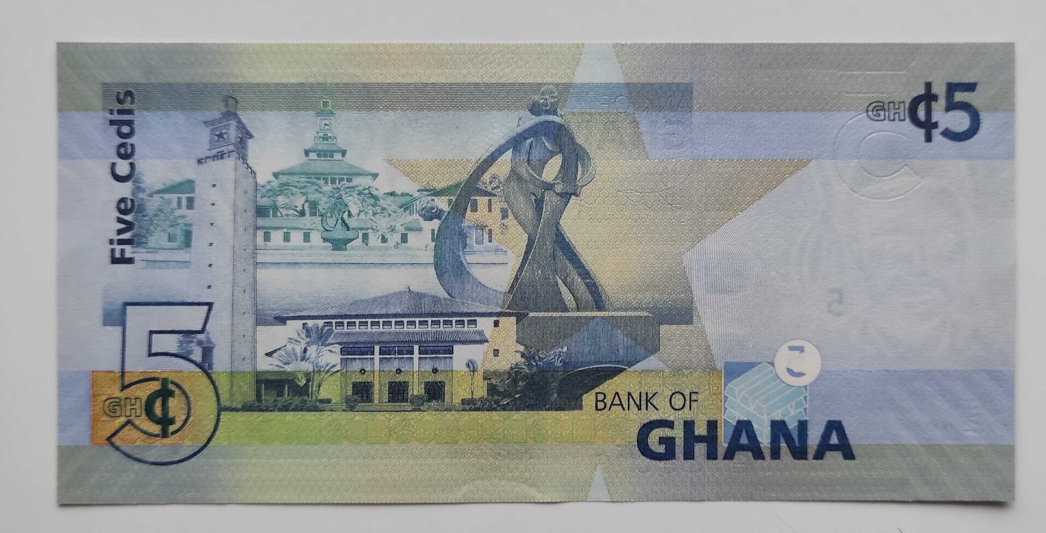 Banknot 5 cedis Ghana UNC 2014