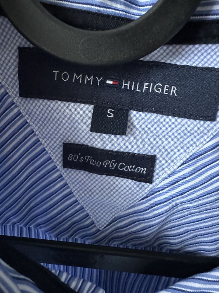 Koszula męska z długim rękawem Tommy Hilfiger niebiesko biała