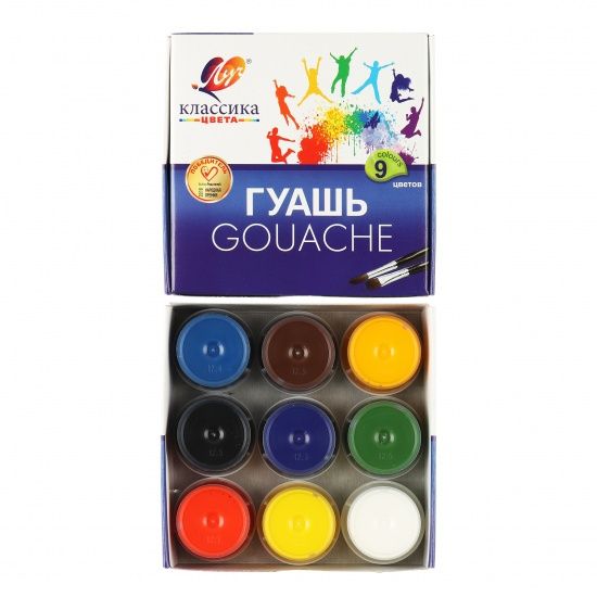 Краски Луч 24,18,16,12цв, Гуаш (6-9цв) Луч Классика, Зоолуч 9-6цв