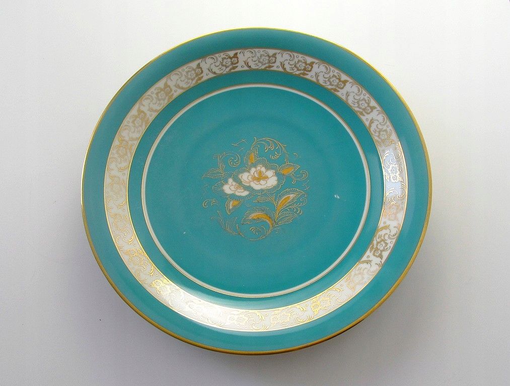 vintage duża zielona patera porcelanowa