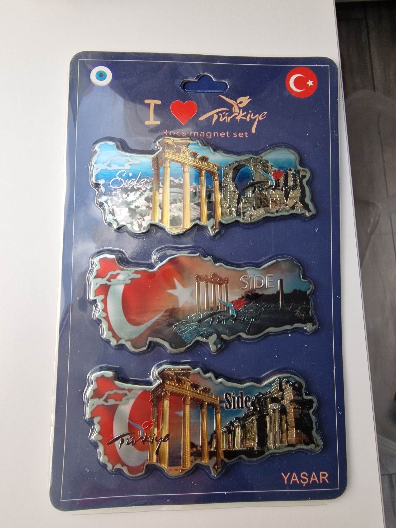 Magnes na lodówkę z Turcji 3 sztuki pamiątka z podróży Antalya