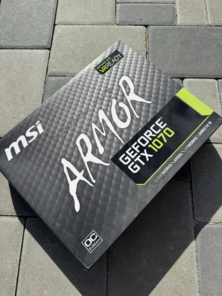 Відеокарта MSI GeForce GTX 1070 Armor 8gb (256 bit)