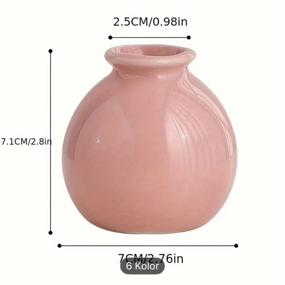 Ceramiczny wazon na kwiaty różowa kulka