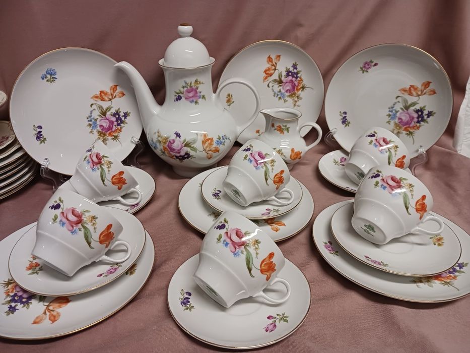 Ilmenau serwis kawowy sniadaniowy kwiaty