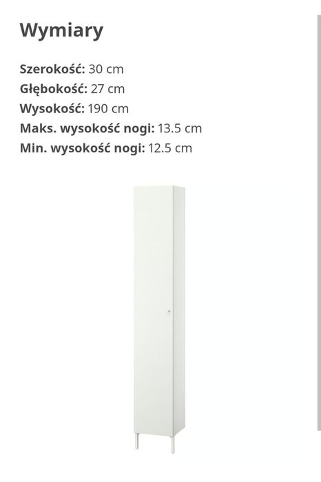 Szafka łazienkowa słupek IKEA jak nowa! Bydgoszcz Czyżkówko