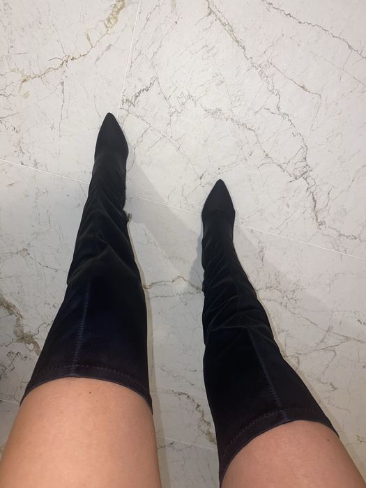 Czarne kozaki za kolano primamoda 38