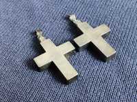 Vintage para dwóch dużych wisiorków w kształcie krzyża ze srebra próby