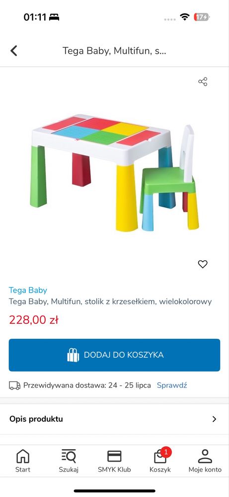 Stolik z krzesełkiem multifunkcyjny