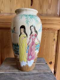 Sprzedam piękny ceramiczny ręcznie malowany wazon