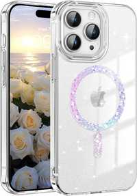 Etui do iPhone'a 15 Pro z Magsafe, etui Transparent Glitter Light