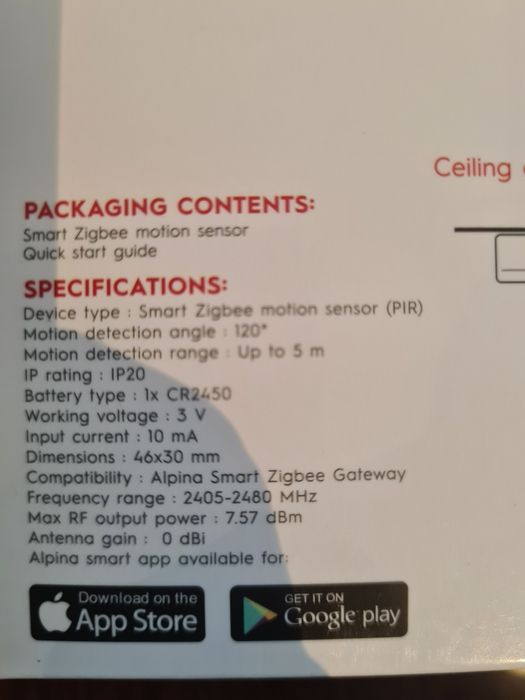 Alpina - Inteligentny czujnik ruchu PIR sieć Zigbee