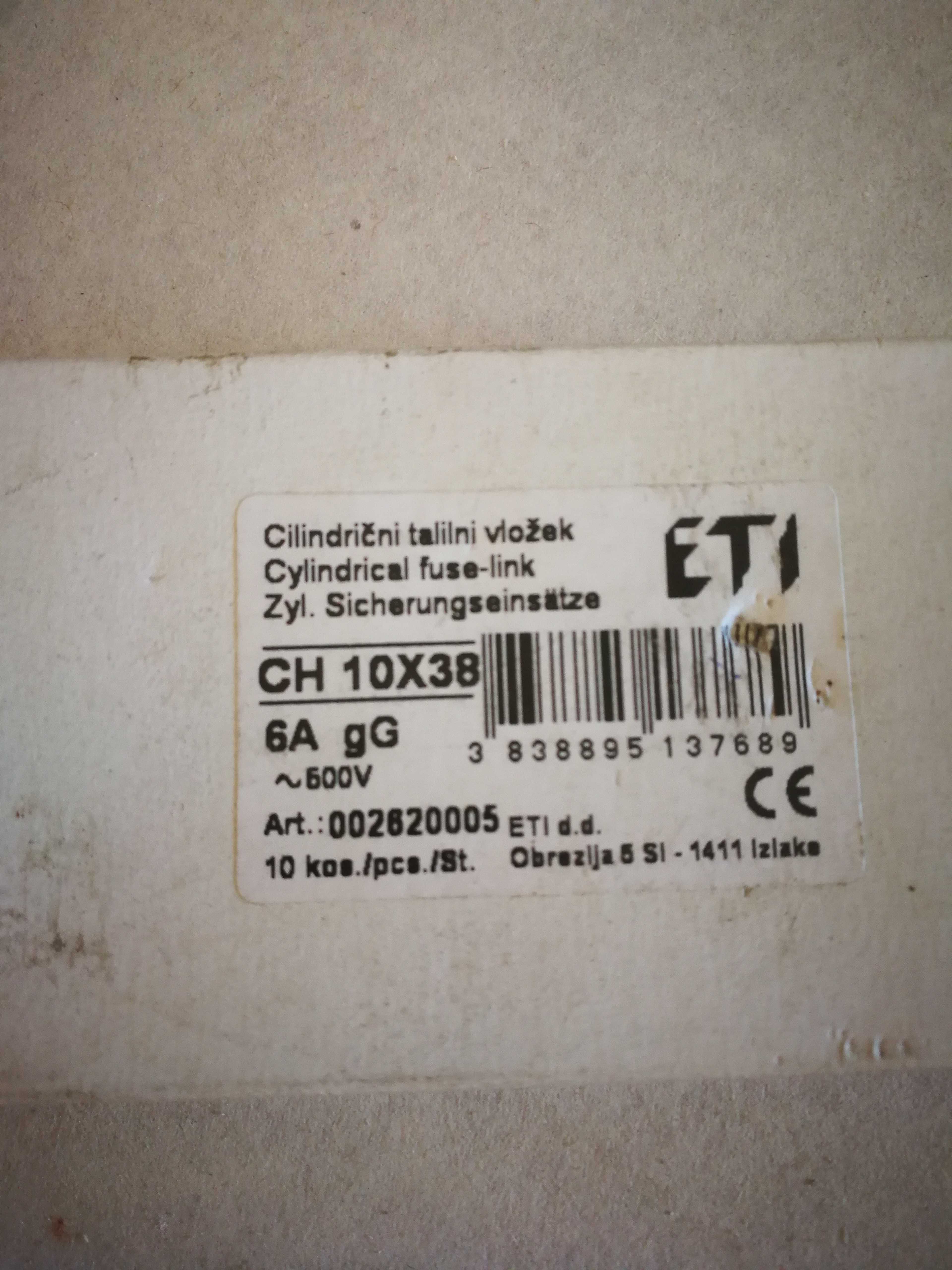 Wkładka bezpiecznikowa topikowa ETI 6A, 10A, 16A, 20A, 25A