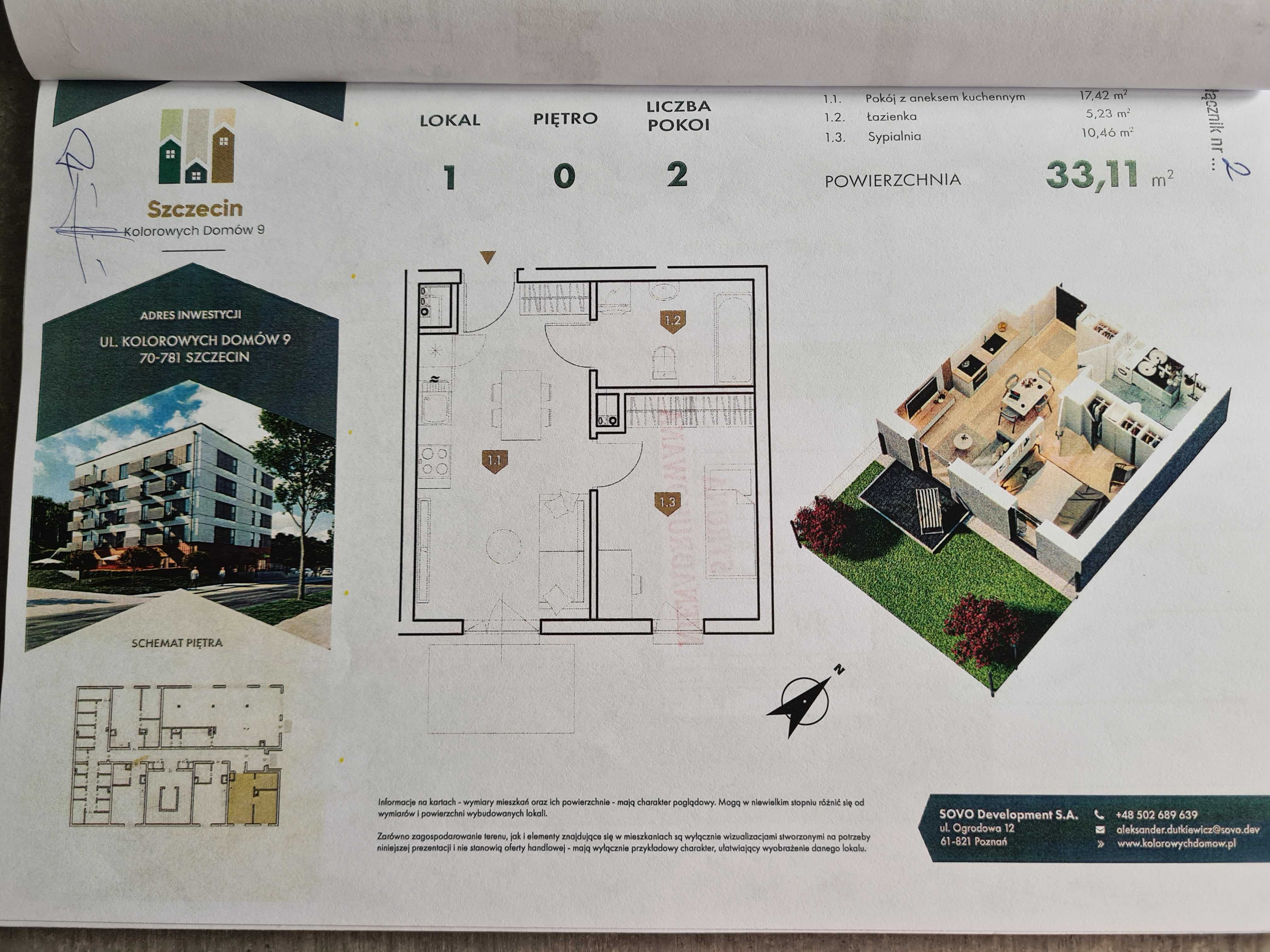 Mieszkanie 2-pokojowe Nowe ul. Kolorowych Domów Prawobrzeże Oś. Bukowe