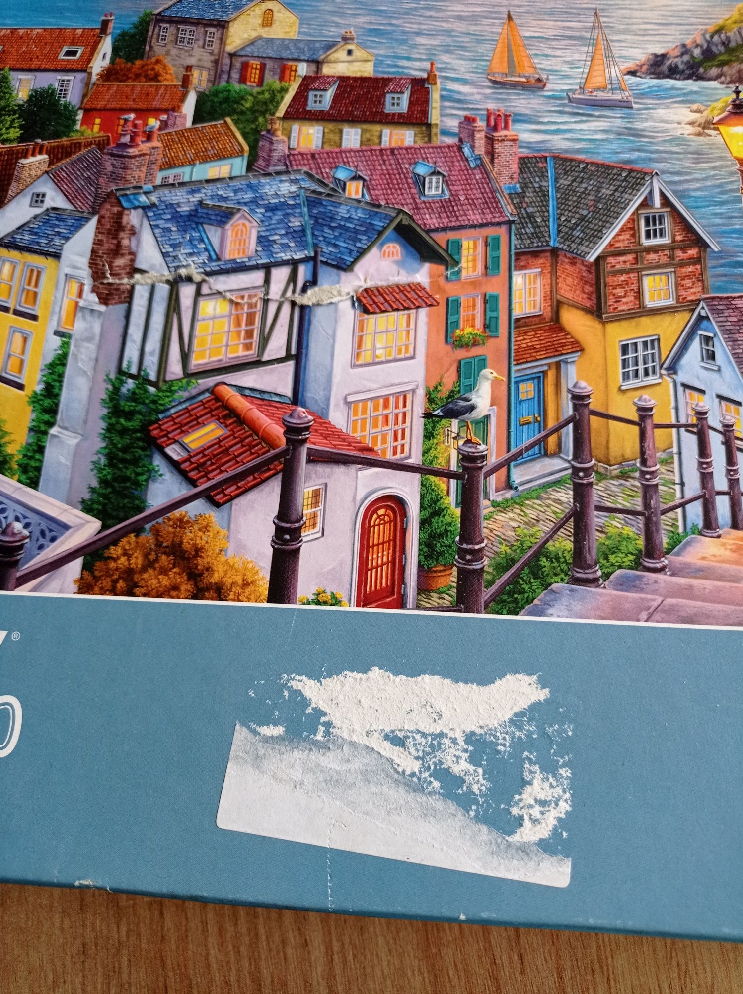 Puzzle Corner Piece 1000, Coastal Town at Sunset