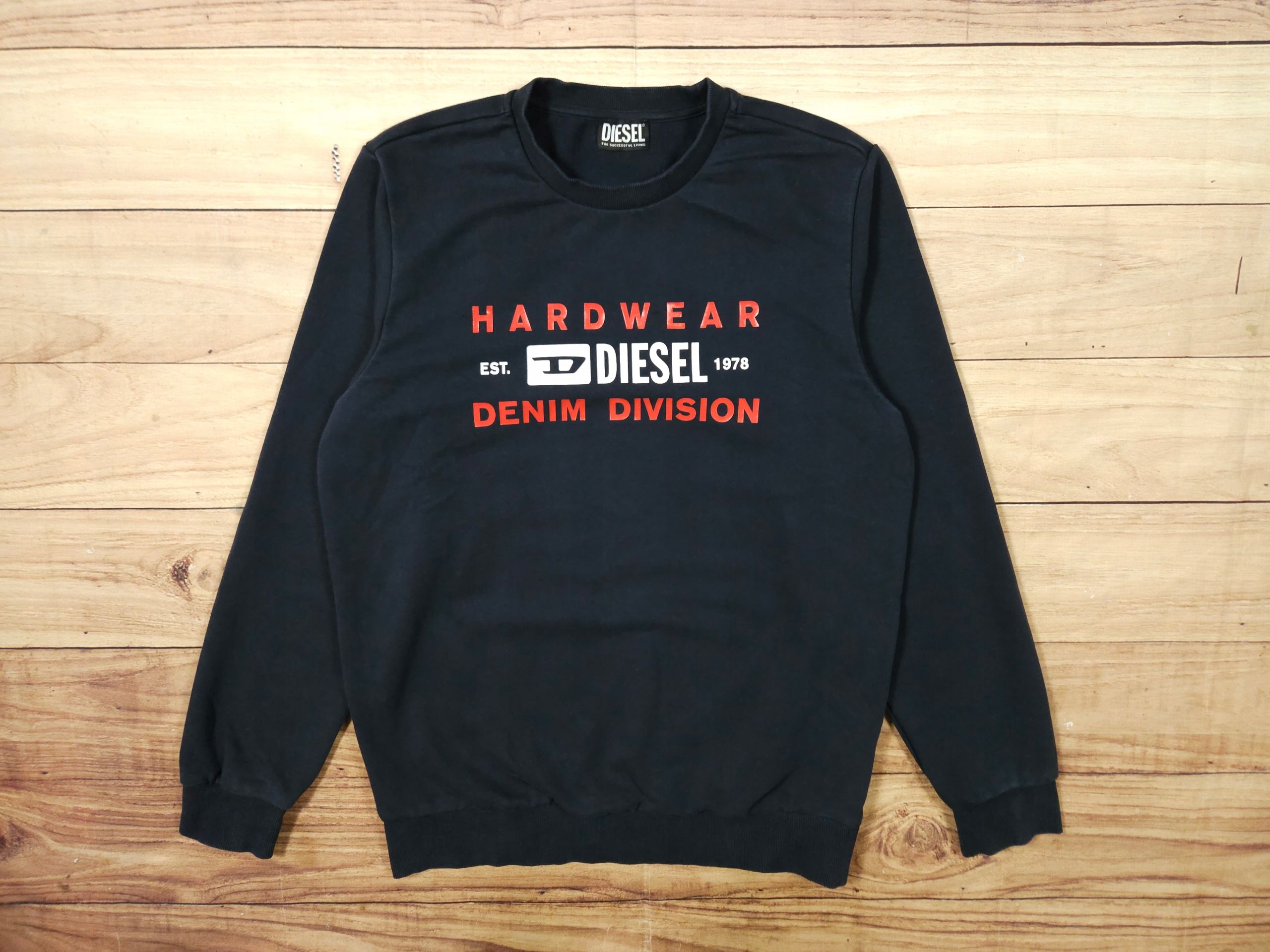 DIESEL Bluza Męska Crew Neck Logowana r. L