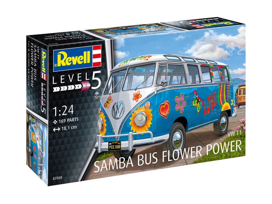 SAMOCHÓD model 1/24 Revell 07050 VW T1 SAMBA BUS FLOWER POW