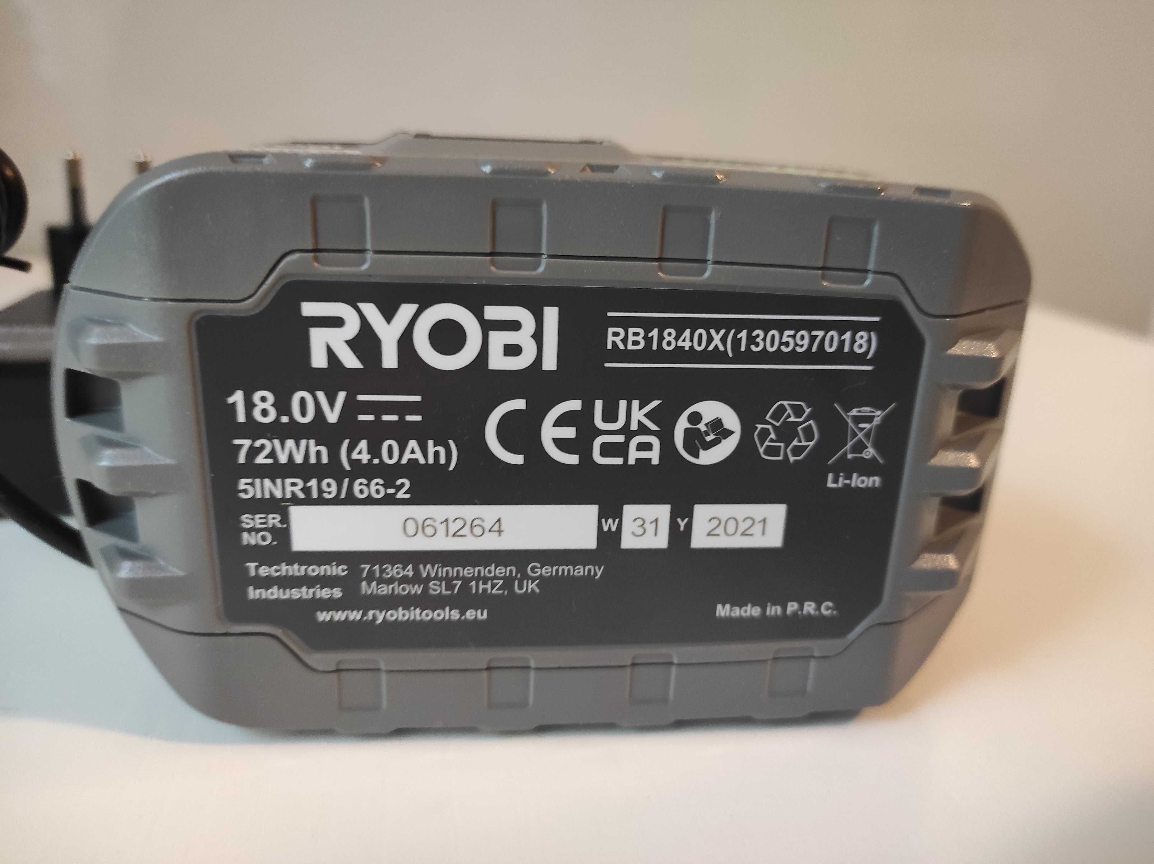 ryobi bateria 4.0 a.h. z ładowarką