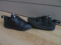 NIKE  Just Do It   Skórzane buty dziecięce adidasy sportowe czarne  28