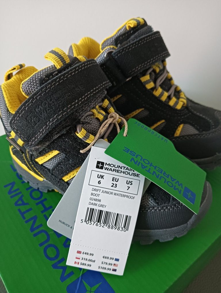 Nowe buty trekkingowe Mountain Warehouse rozmiar 23 dziecięce.