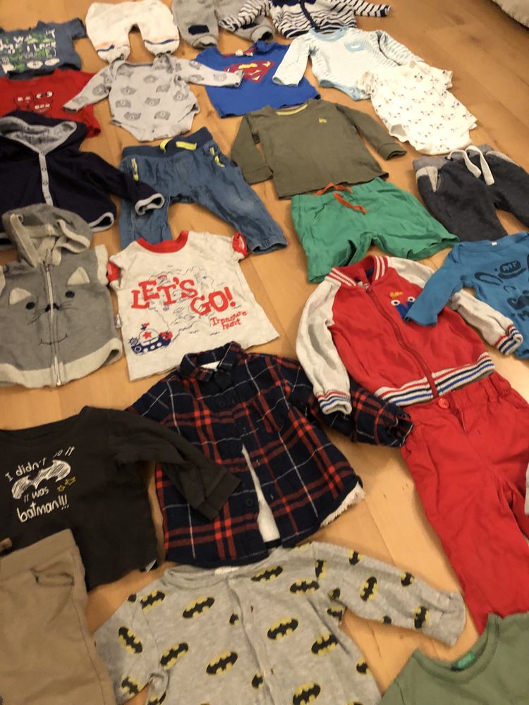 Paka 30 szt ubranek chłopiec, niemowlę 74 6-9 mcy, wiosna H&M 5-10-15