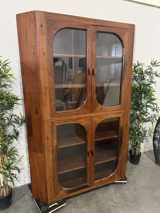 Piękna witryna narożna palisander lite drewno biblioteka dowóz wysyłka