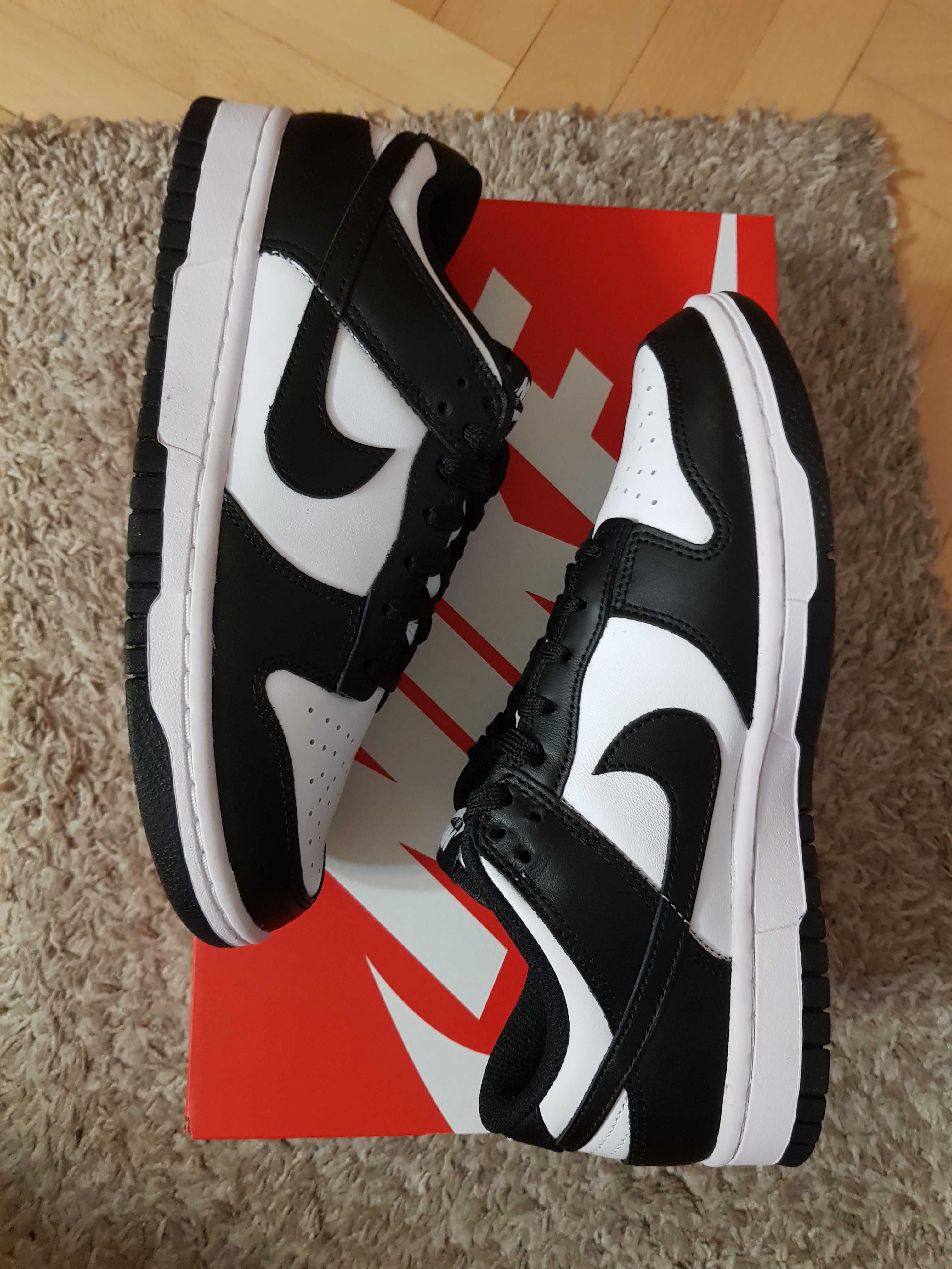 Nike 38,5-7,5US W dunk low panda nowe og box białe czarne
