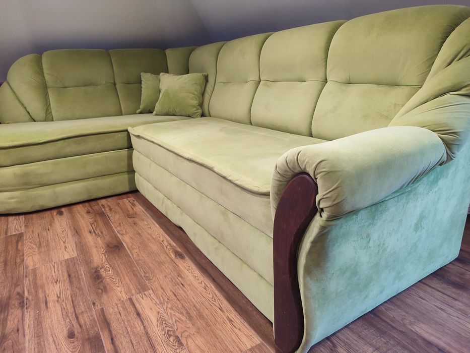 Komplet wypoczynkowy, rogówka z funkcją spania plus dwa fotele