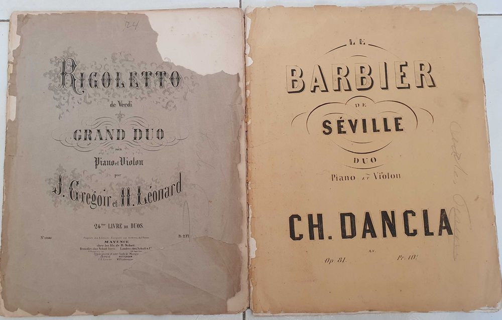 Partituras Musicais do Séc. XIX: Barbeiro Sevilha e Rigoletto