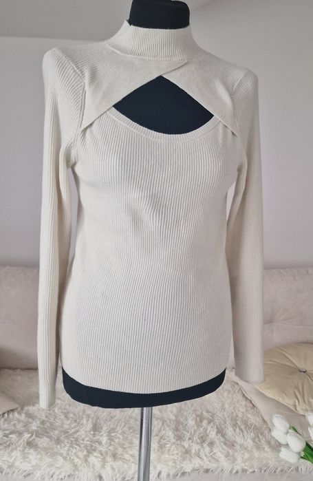 Pólgolwik prązkowany, ecru "F&F".