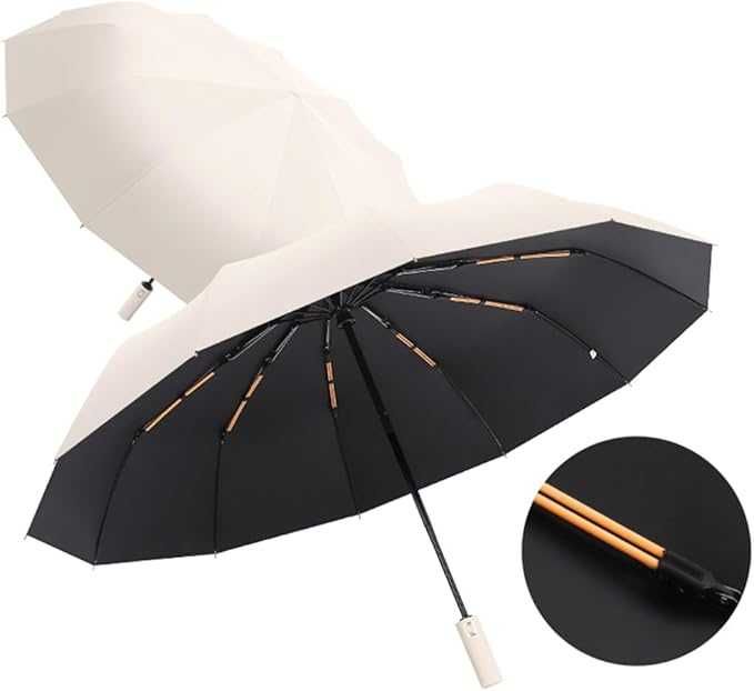 Składany Parasol MAIBAR Automatyczny 24 Żebra Wodoodporny UV Beżowy