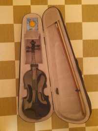 Violino - conjunto completo com arco e apoio de queixo 4/4 Preto