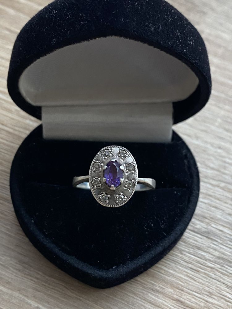 Серебряное кольцо СССР Аметист