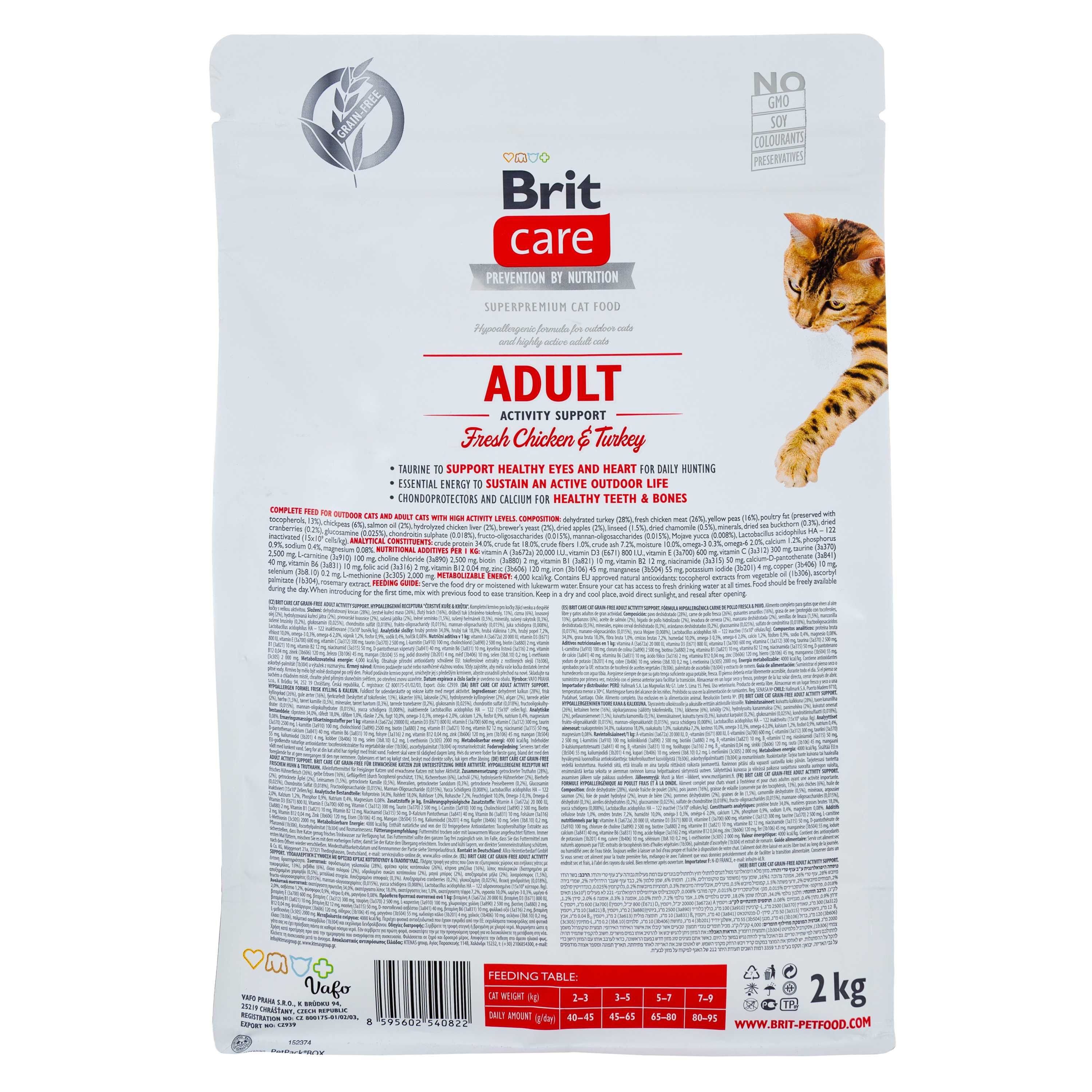 Brit Care Cat ADULT ACTIVITY SUPPORT корм для котів 2кг 7кг Акція!