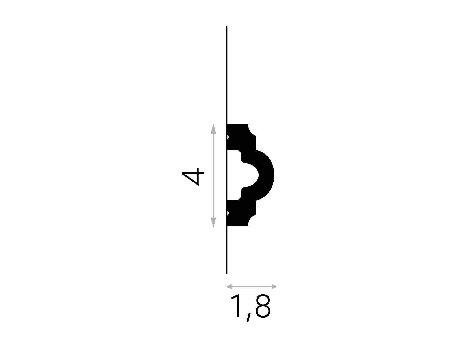 Listwa ścienna, ramki sztukateria. Mardom Decor MD002,  4cm Nowa