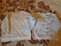 2 swetry Zara roz. 104 serduszka pleciony wzór