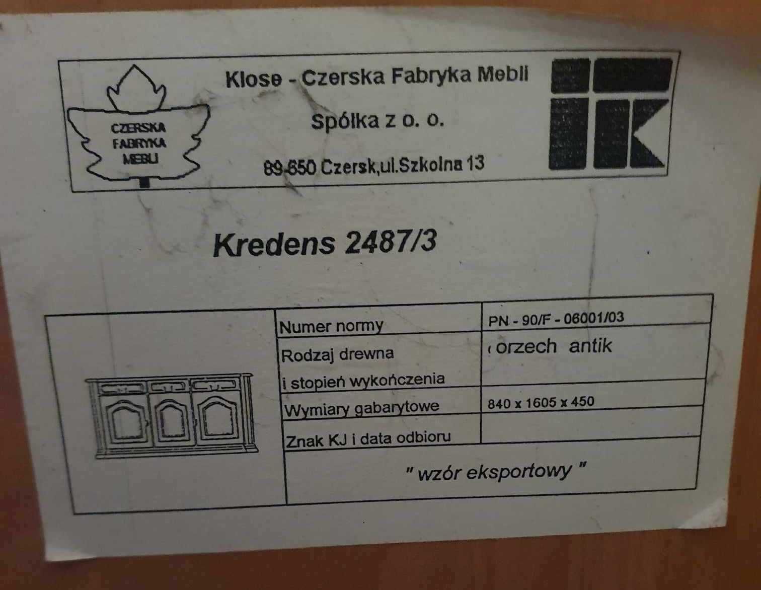 Kredens firmy KLOSE