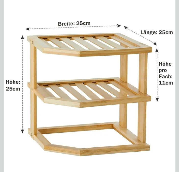 YOUDENOVA Bambusowy Organizer na Naczynia 25 x 25 x 25 Wkład do Szafki