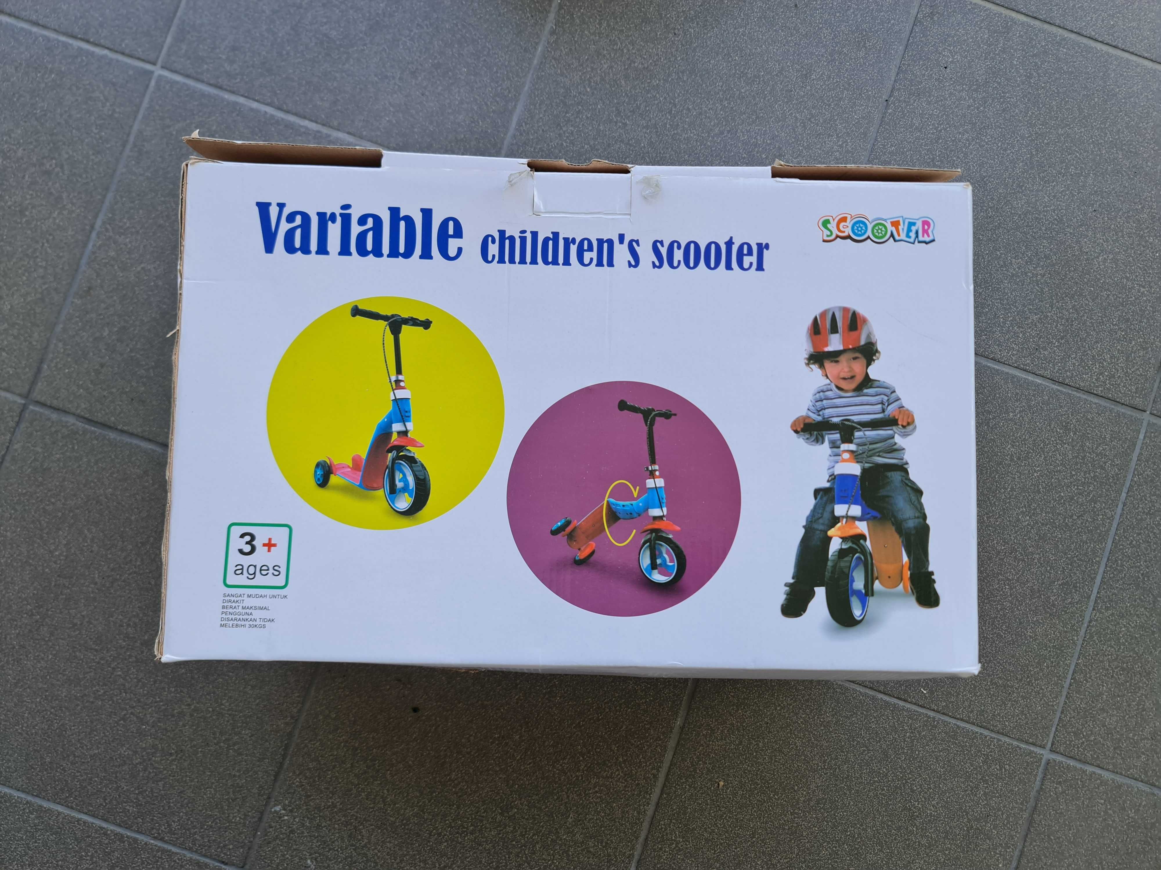 Rowerek hulajnoga 2w1 trójkołowy biegówka dla dzieci