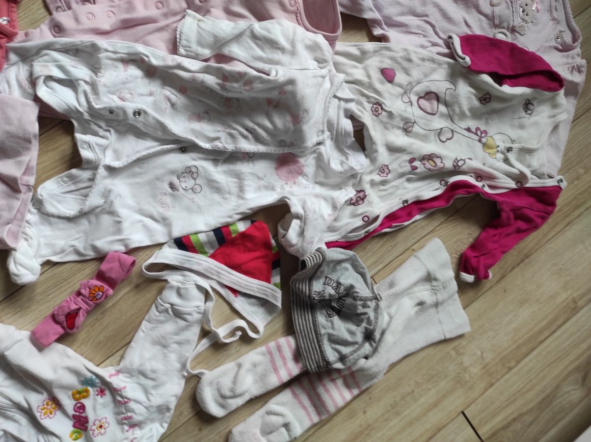 Paka dla dziewczynki, pajace, body spiochy r 54 i 62