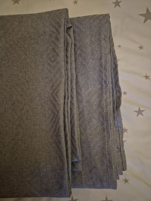 Dwie Zasłony szaro srebrne jysk