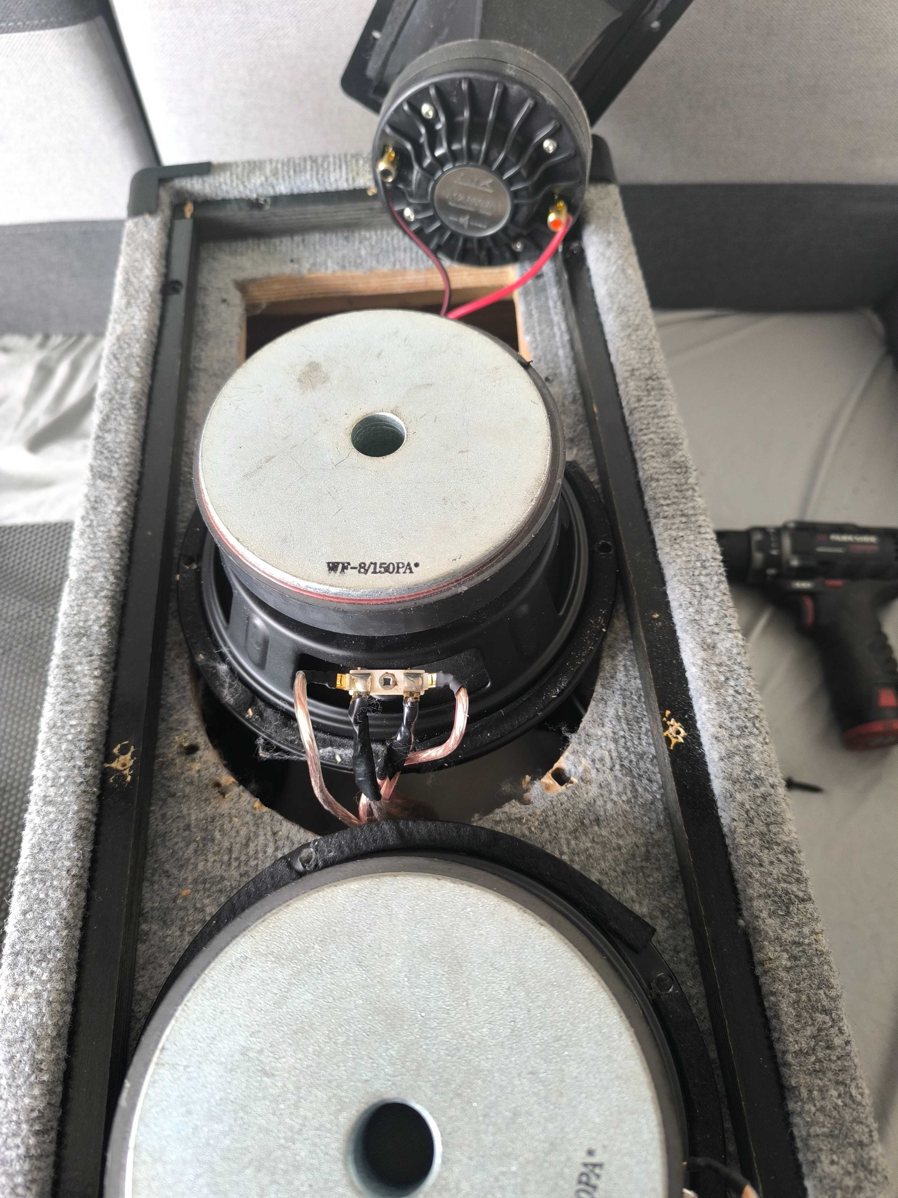Zestaw Nagłośnienia 2 x 1260 Watt RMS ( STX, The Box, Monacor ).